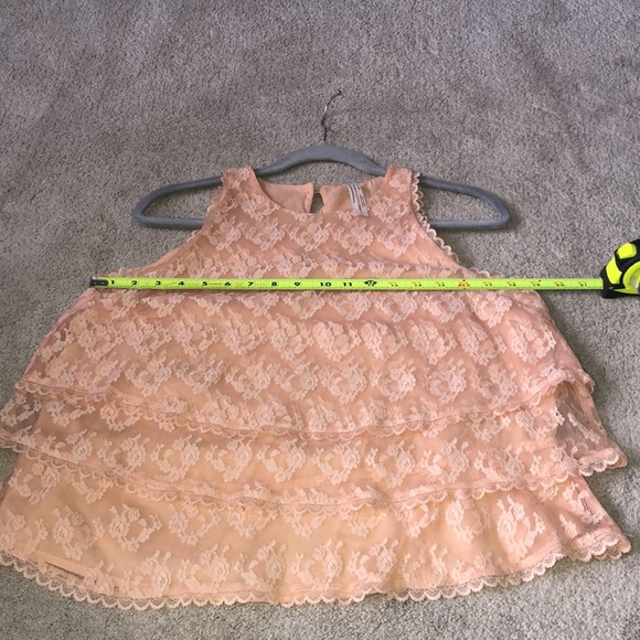 Elegant Lace Layered Peach Top - Picture 6 of 15